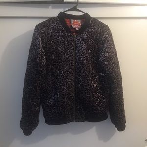 Johnny Was animal print, puffer, bomber jacket.